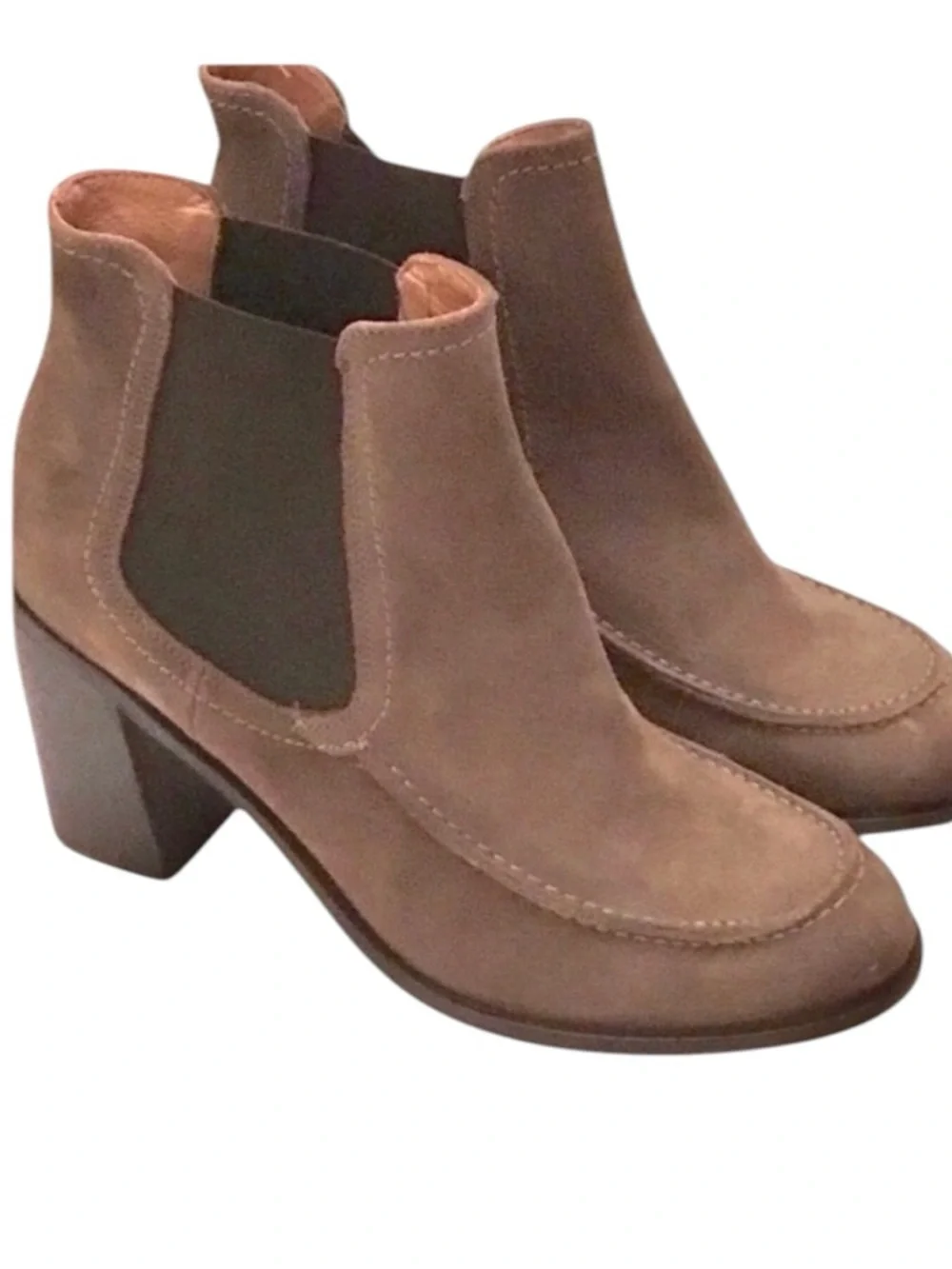 Shellys London ASHLEY Y2K Chelsea Ankle Boots Taupe Suede Pull-on Boot Size: 10